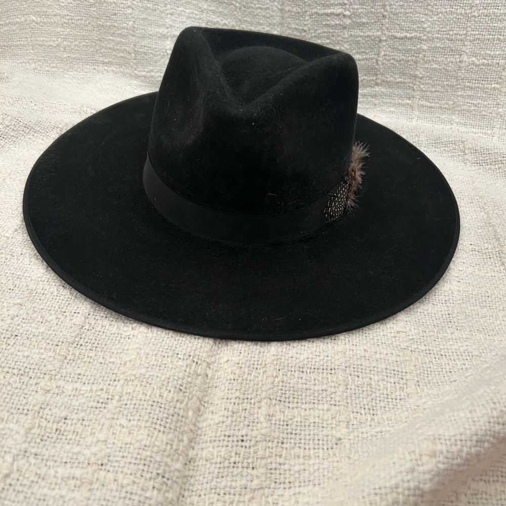 Stetson Midtown Wide Flat Brim Hat Black